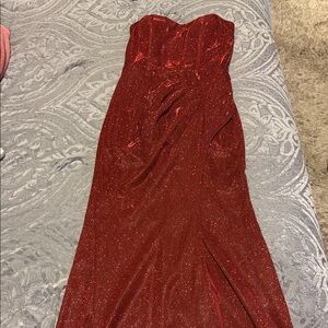Elegant Red Strapless Dress